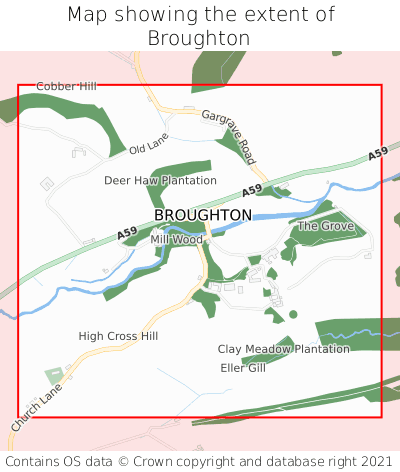 Map showing extent of Broughton as bounding box