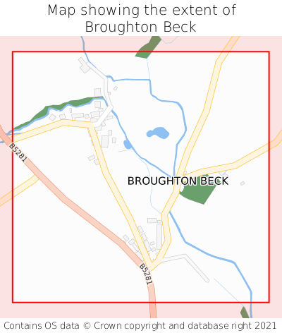 Map showing extent of Broughton Beck as bounding box