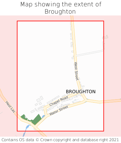 Map showing extent of Broughton as bounding box