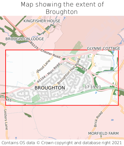 Map showing extent of Broughton as bounding box