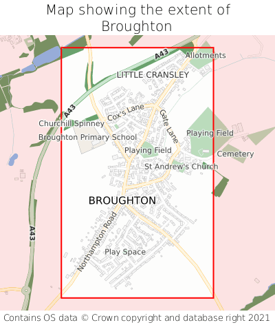 Map showing extent of Broughton as bounding box