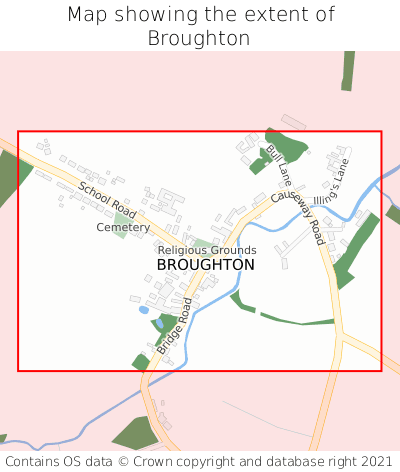 Map showing extent of Broughton as bounding box