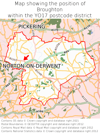 Map showing location of Broughton within YO17