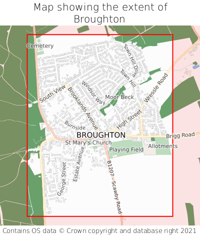 Map showing extent of Broughton as bounding box