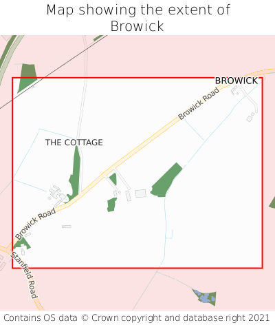 Map showing extent of Browick as bounding box