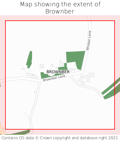 Map showing extent of Brownber as bounding box