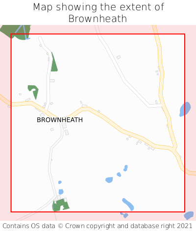 Map showing extent of Brownheath as bounding box