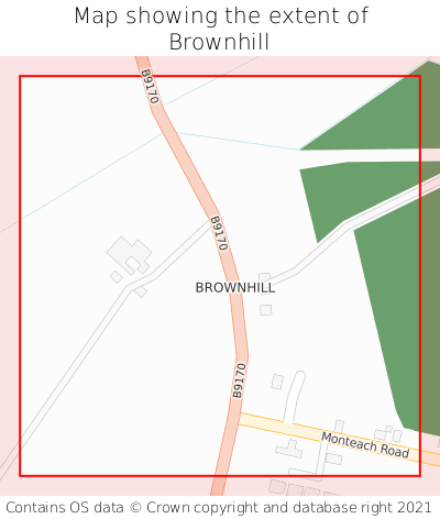 Map showing extent of Brownhill as bounding box