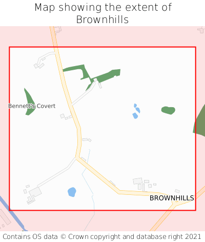 Map showing extent of Brownhills as bounding box