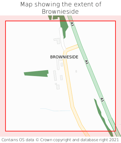 Map showing extent of Brownieside as bounding box