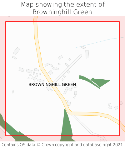 Map showing extent of Browninghill Green as bounding box