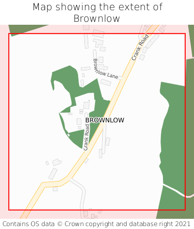 Map showing extent of Brownlow as bounding box