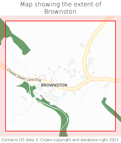 Map showing extent of Brownston as bounding box