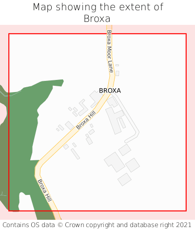 Map showing extent of Broxa as bounding box