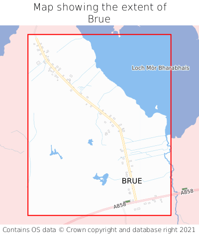Map showing extent of Brue as bounding box