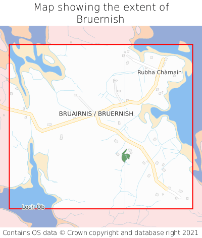 Map showing extent of Bruernish as bounding box