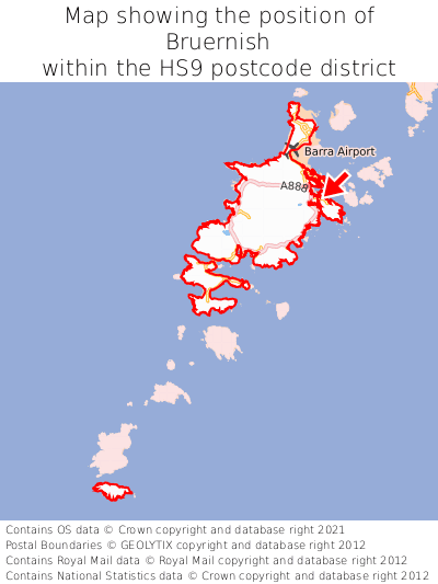 Map showing location of Bruernish within HS9