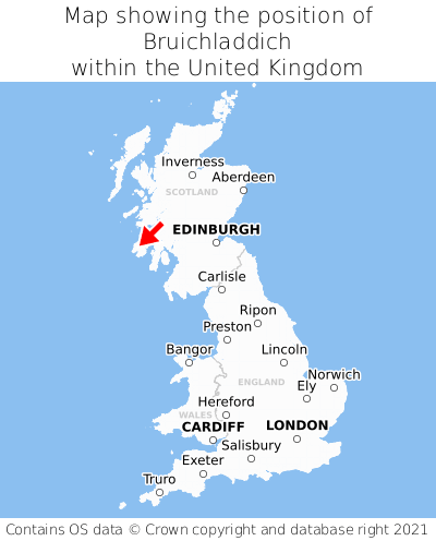 Map showing location of Bruichladdich within the UK