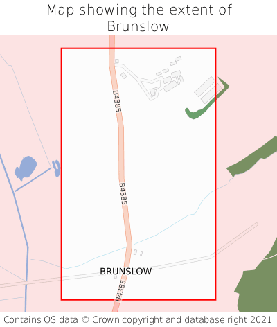 Map showing extent of Brunslow as bounding box