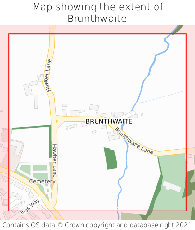 Map showing extent of Brunthwaite as bounding box