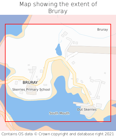 Map showing extent of Bruray as bounding box