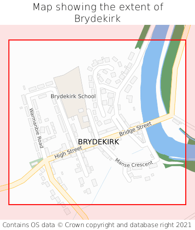 Map showing extent of Brydekirk as bounding box