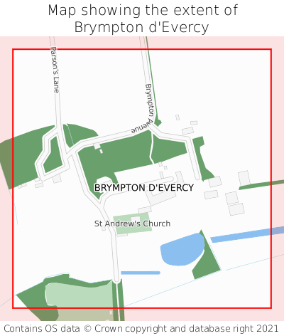 Map showing extent of Brympton d'Evercy as bounding box