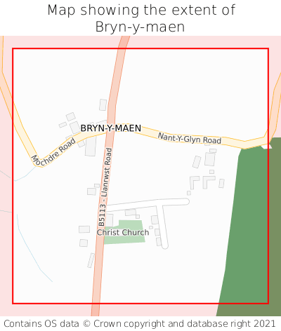 Map showing extent of Bryn-y-maen as bounding box