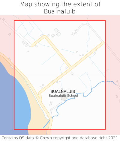 Map showing extent of Bualnaluib as bounding box