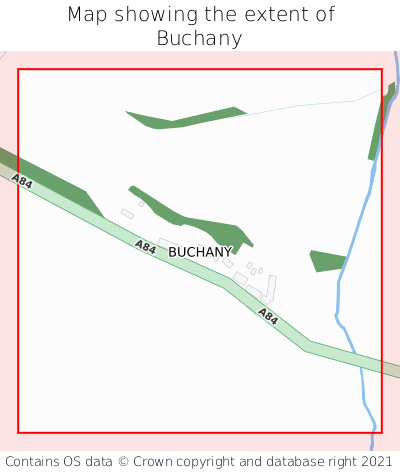 Map showing extent of Buchany as bounding box