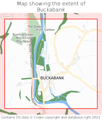 Map showing extent of Buckabank as bounding box
