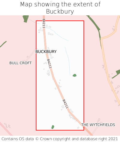 Map showing extent of Buckbury as bounding box