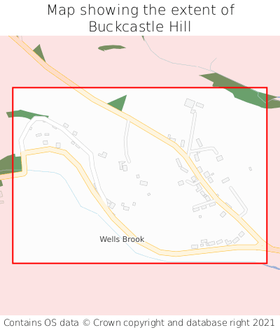 Map showing extent of Buckcastle Hill as bounding box