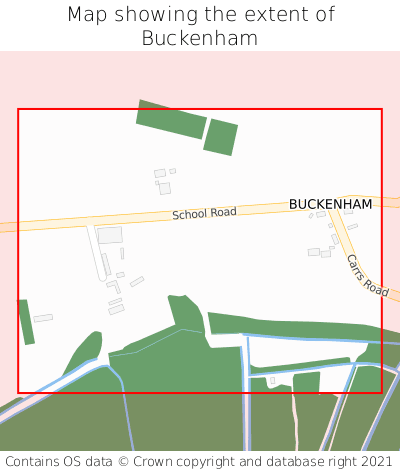 Map showing extent of Buckenham as bounding box