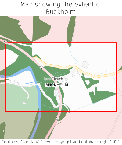 Map showing extent of Buckholm as bounding box
