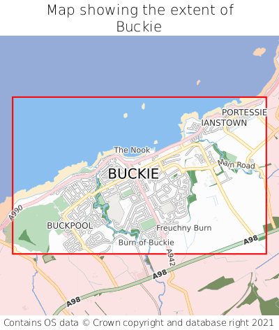 Map showing extent of Buckie as bounding box