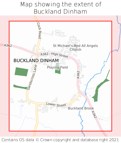 Map showing extent of Buckland Dinham as bounding box