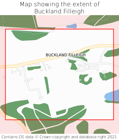 Map showing extent of Buckland Filleigh as bounding box
