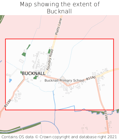 Map showing extent of Bucknall as bounding box