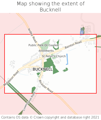 Map showing extent of Bucknell as bounding box