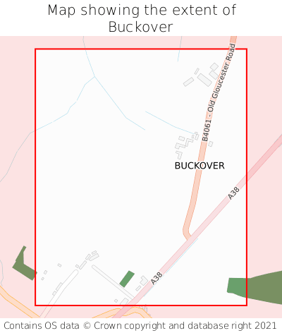 Map showing extent of Buckover as bounding box