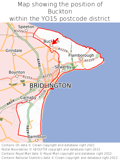 Map showing location of Buckton within YO15
