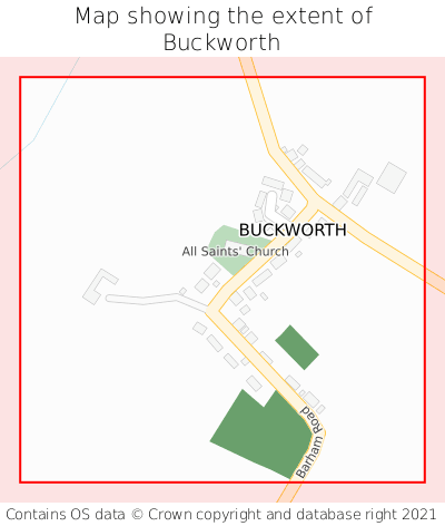 Map showing extent of Buckworth as bounding box