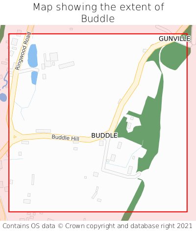 Map showing extent of Buddle as bounding box
