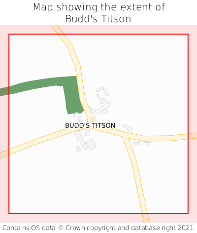 Map showing extent of Budd's Titson as bounding box