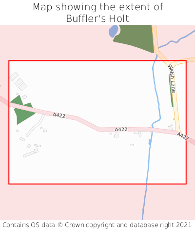 Map showing extent of Buffler's Holt as bounding box