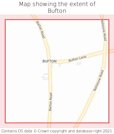 Map showing extent of Bufton as bounding box