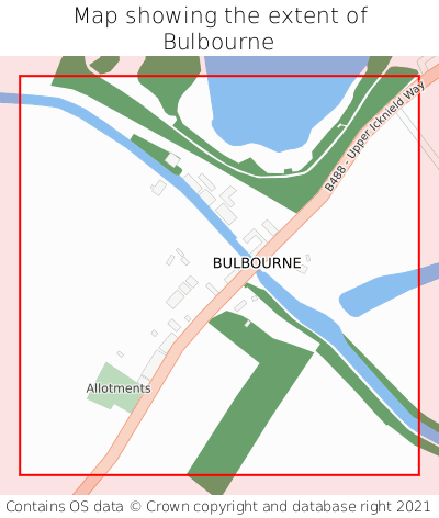 Map showing extent of Bulbourne as bounding box