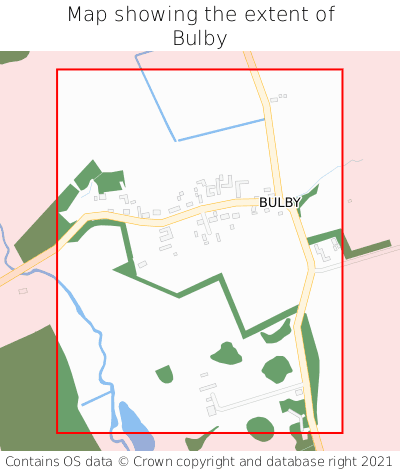 Map showing extent of Bulby as bounding box