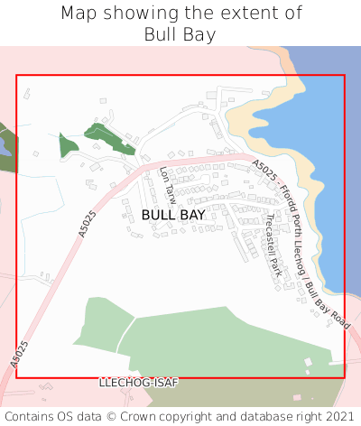 Map showing extent of Bull Bay as bounding box